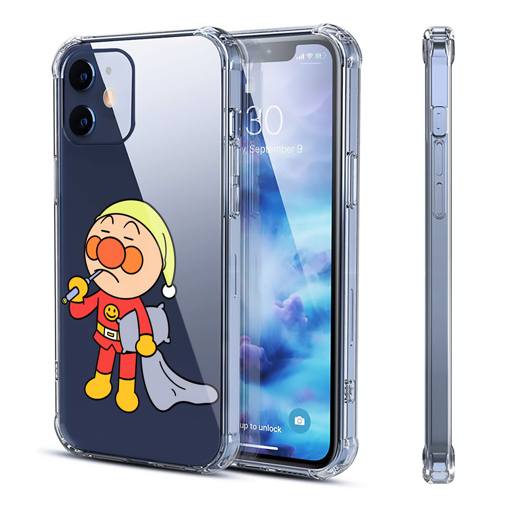 （画像用） アンパンマン Anpanman 【iPhone 12シリーズ対応】透明スマホケース（クリアソフトケース）